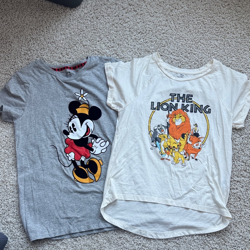 Disney womensGray and Cream T-Shirts Set